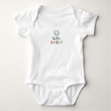 Camisa de Bebê Olá Mundo, Presente Fofo para Recém
