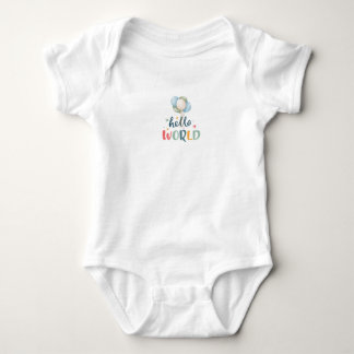 Camisa de Bebê Olá Mundo, Presente Fofo para Recém