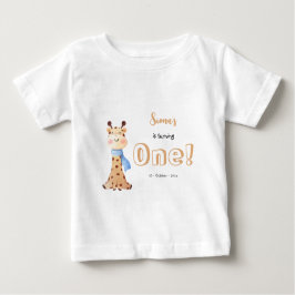 Camisa de bebê para o 1º aniversário da girafa beb