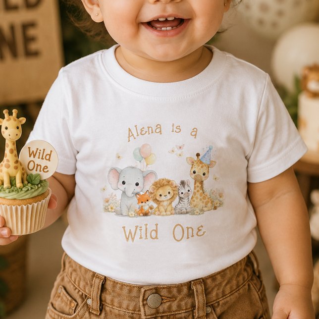 Camisa de bebê para primeiro aniversário com nome  (Criador carregado)