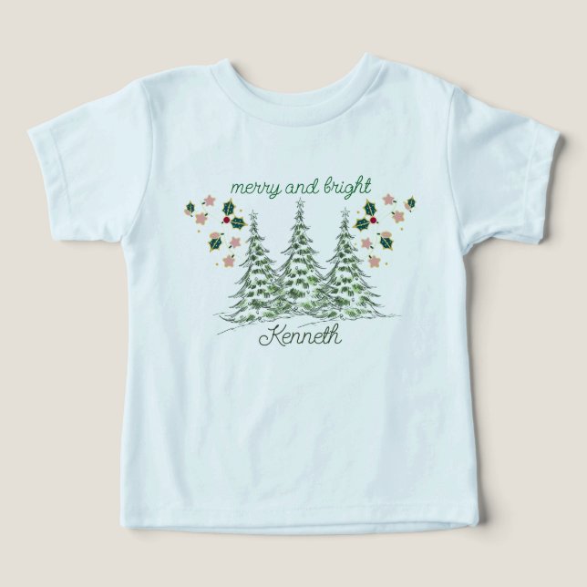 Camisa de bebê personalizada de saudação e feliz (Design frontal)