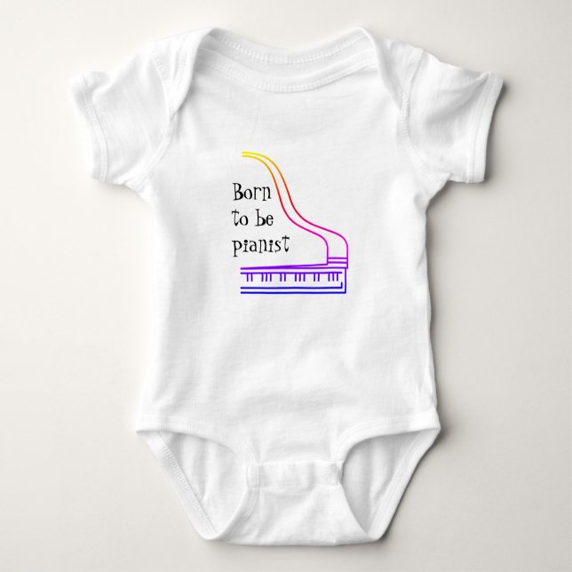 Camisa de Bebê Pianista por Syahikmah (Frente)