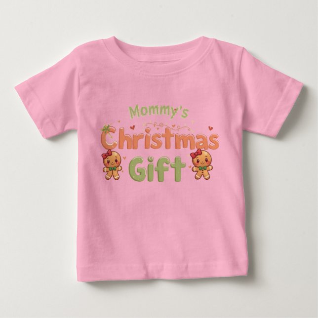 Camisa de Bebê Presente de Natal da Mamãe | Festa  (Frente)