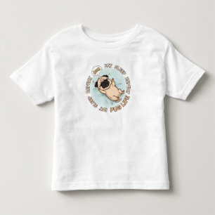 Camisa de Bebê Pug Adormecido Fofo   Comer Dormir 