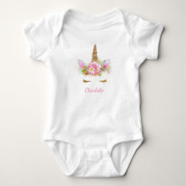 Camisa de Bebê Unicórnio Camisa de Bebê com Rosto