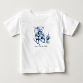 Camisa de bebé urso azul aquarela