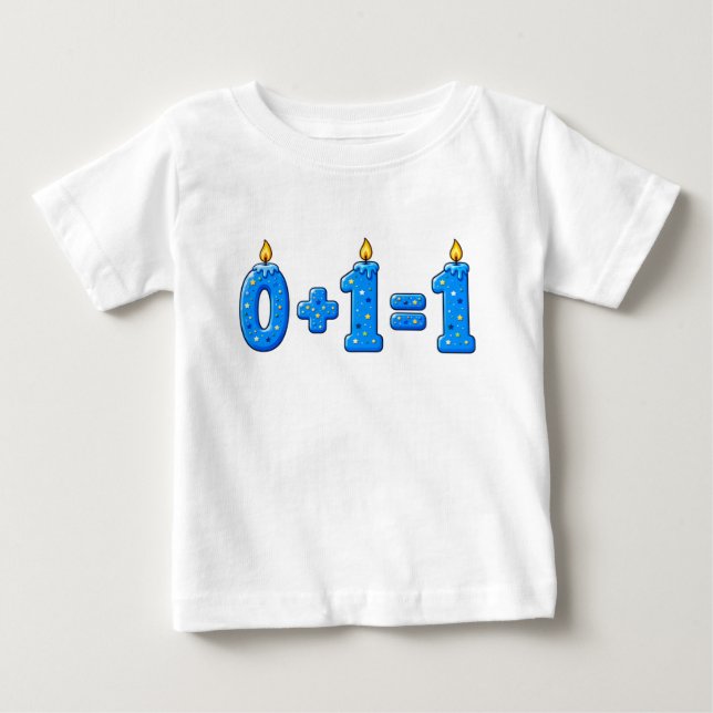 Camisa de Bebê Vela de Aniversário de Um Ano com G (Frente)