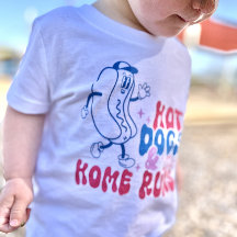 Camisa de Beisebol para Crianças Hot Dogs & Home R