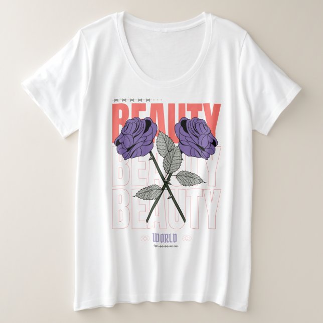 Camisa de Beleza do Mundo - Design estética Rosa g (Frente do Design)