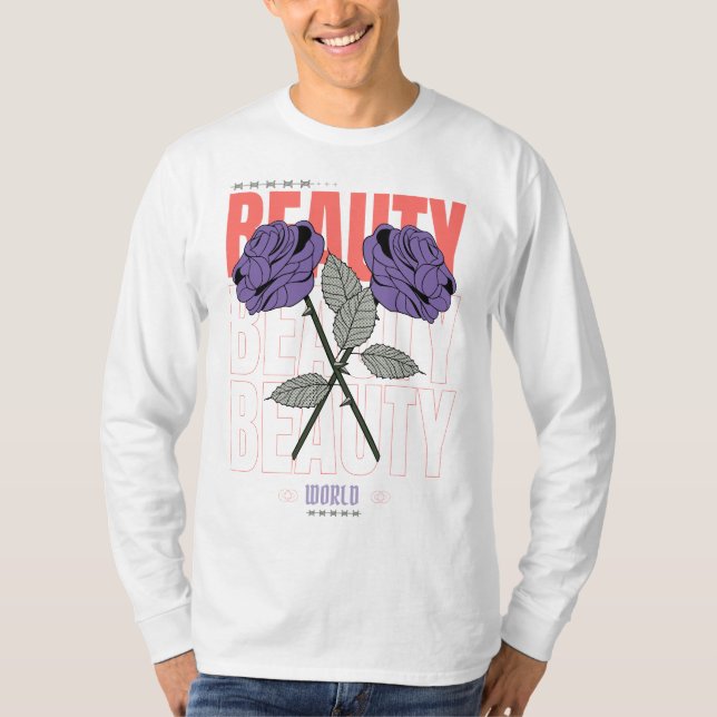 Camisa de Beleza do Mundo - Design estética Rosa g (Frente)