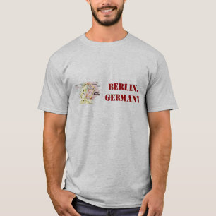 Camisa de Berlim, Alemanha com mapa retro