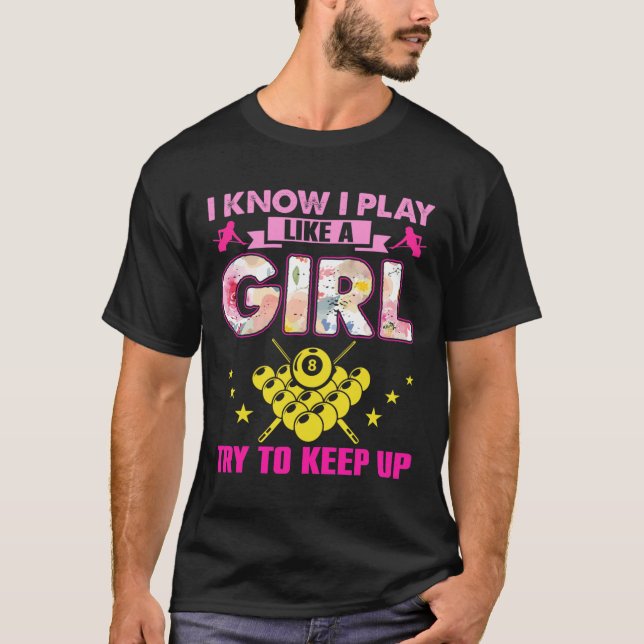 Camisa De Bilhar Engraçada Para Mulheres Meninas P (Frente)