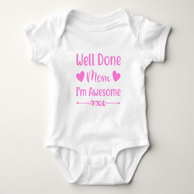 Camisa de Bodysuit para Bebê, Camisa de Mãe Muito  (Frente)