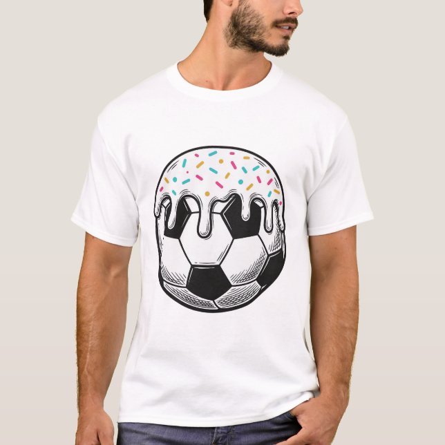 Camisa de Bola de Futebol com Glacê Pingando Vinta (Frente)