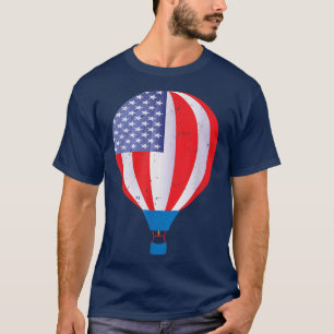 Camisa de boleia Hot Air Balloon American Flag Hot