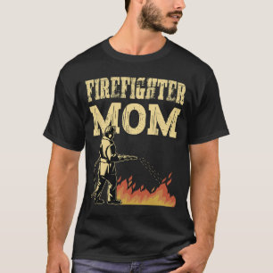 Camisa de bombeiro mãe apoio à linha fina T-Shirt