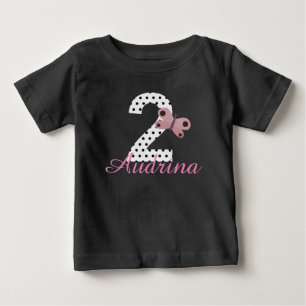 Camisa de borboleta de raparigas segundos aniversá
