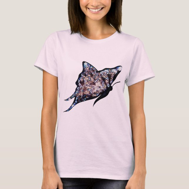 Camisa de borboleta mosaica para senhora (Frente)