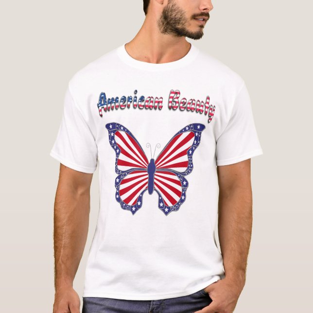 Camisa de borboleta Patriótica de Bela Americana (Frente)