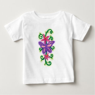 Camisa de borboleta roxa bebê