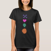 Camisa de Botões Assustadores Caveira, Flor, Coraç