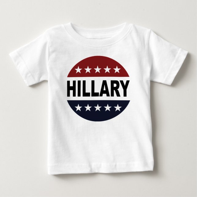 Camisa De Botões Da Bebê Retro Hillary 2016 (Frente)