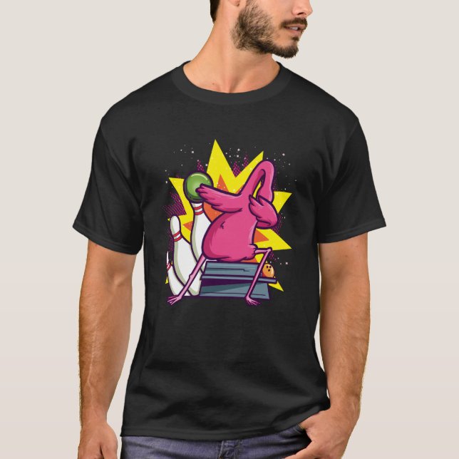 Camisa de bowling engraçada para crianças, flaming (Frente)