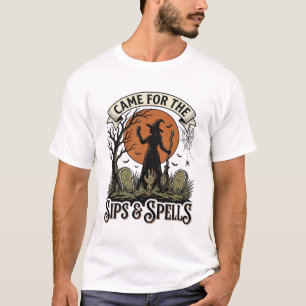 Camisa de Bruxa Bebendo Sips e Feitiços Vintage Ha
