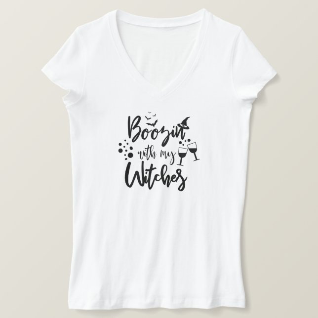 Camisa de bruxa | Boozin With My Witts T-Shirt (Frente do Design)