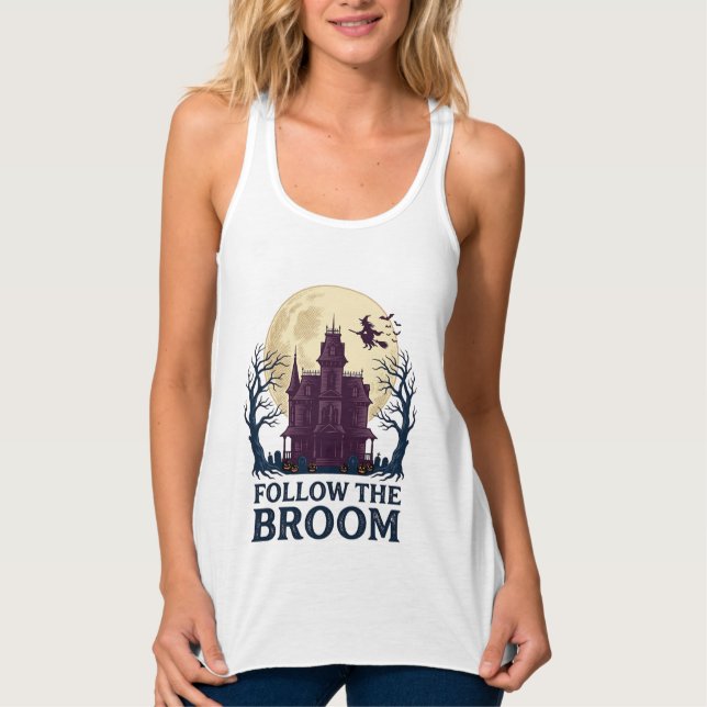 Camisa de Bruxa de Casa Assombrada Vintage Engrav  (Frente)