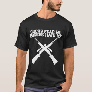 Camisa de Caça ao Pato Patos Me Temem Chefes Me Od