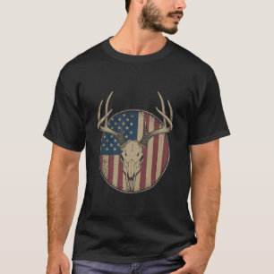 Camisa de Caça com Bandeira Americana Veado Whitet