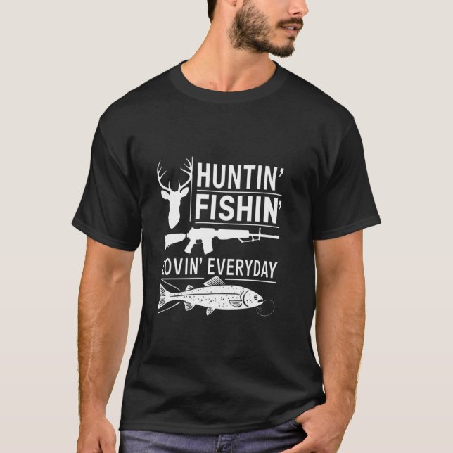 Camisa de Caça e Pesca e Amando Todos os Dias - Ca (Frente)