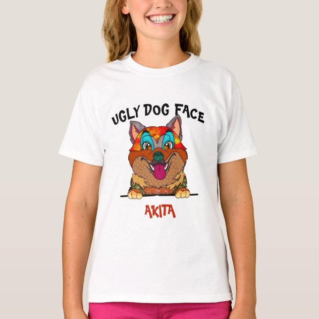 Camisa de cachorro feia única Akita (Frente)