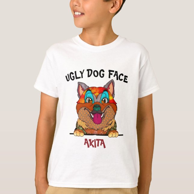 Camisa de cachorro feia única Akita (Frente)