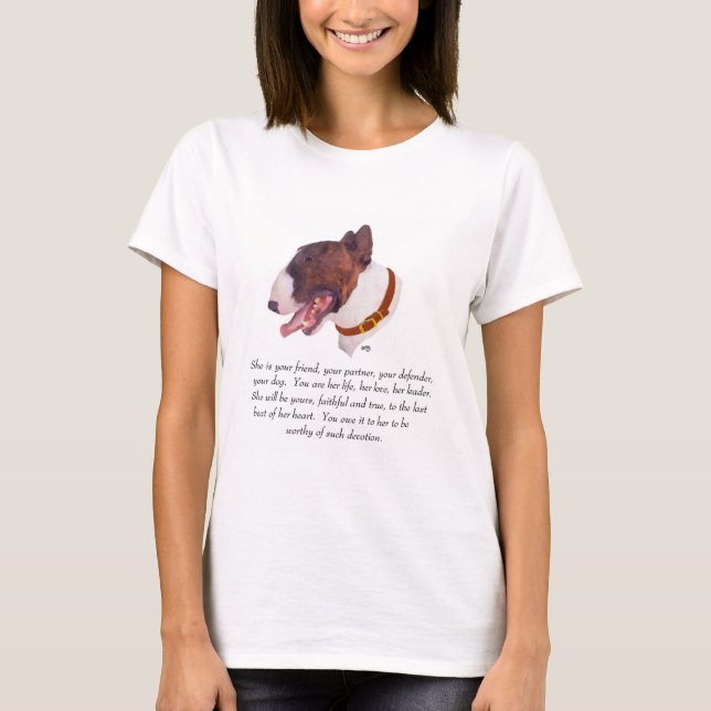 Camisa de Cachorro Fêmea Bull Terrier Lembrança (Frente)
