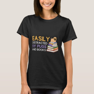 Camisa de Cachorro Pug Amantes de Livros Geek de L