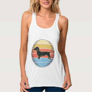 Camisa de cachorro vintage dachshund pôr do sol re