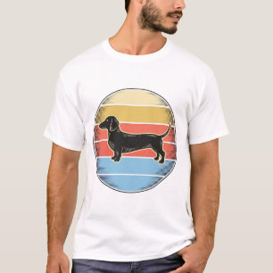 Camisa de cachorro vintage dachshund pôr do sol re
