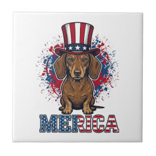 Camisa de Cachorro Vintage Patriótica Dachshund Me