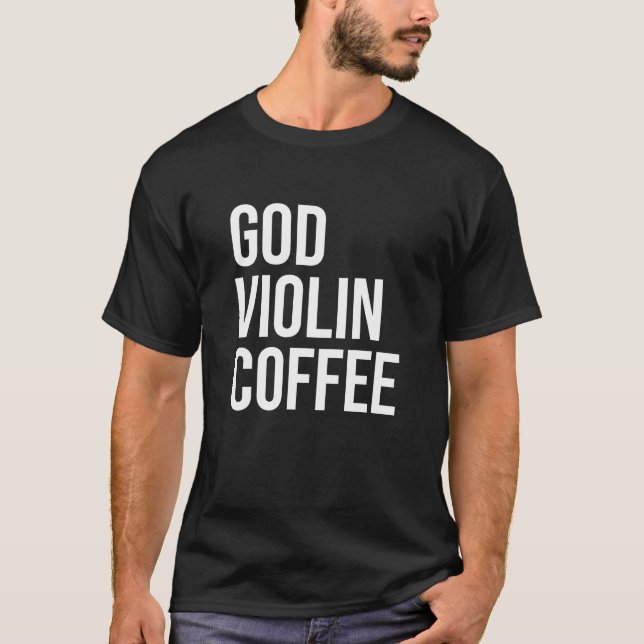 Camisa de café com Violino de Deus (Frente)
