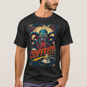 Camisa De Café Cthulhu Tee do Monstro do Mar Kra