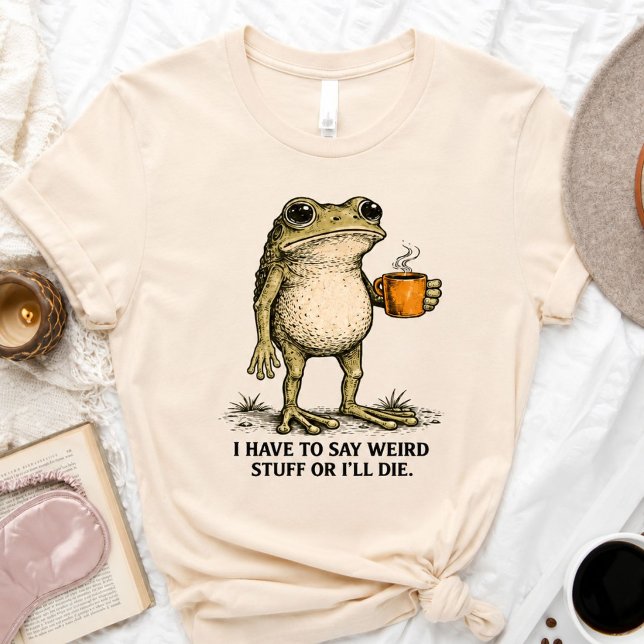 Camisa de Café da Sapo Engraçado | Camiseta de Mem (Criador carregado)