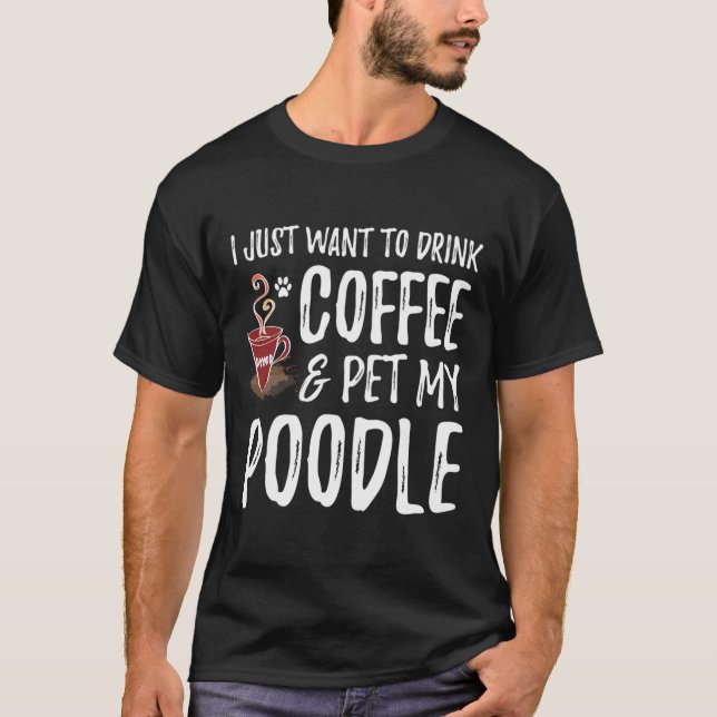 Camisa De Café E Poodle Para Cachorro De Poodle Mã (Frente)