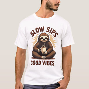 Camisa de café vintage com preguiça Humor lento e