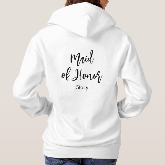 Camisa de Caligrafia Preta e Branca Dama de Honra (Verso)