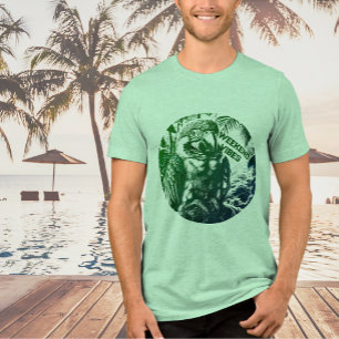 Camisa De Camada Gráfica Verde E Semanal