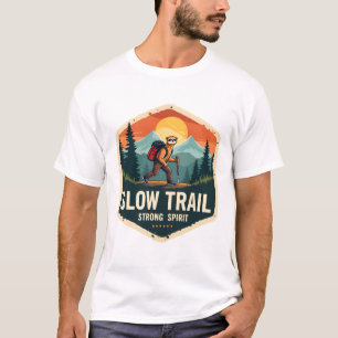 Camisa de caminhada de preguiça design retrô de co