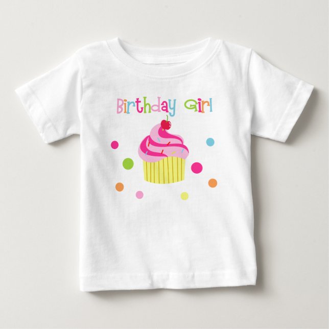 Camisa de camisa da cupcake primeiro aniversario (Frente)