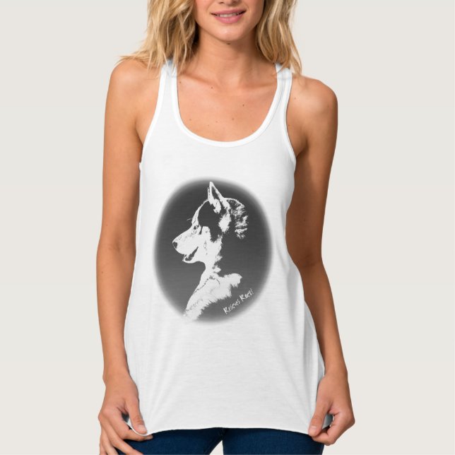 Camisa de Camisa Superior do Tanque Rouco feminino (Frente)